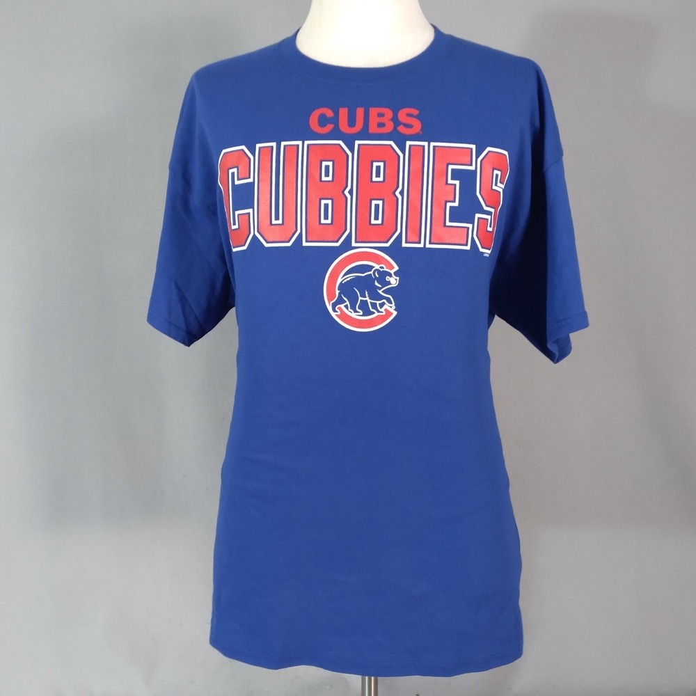 MLB Chicago Cubs Cubbies shirt men's XL extra large blue‎ short sleeve cotton